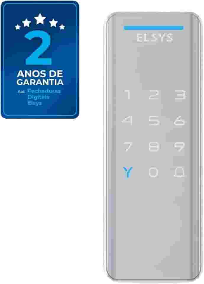 Fechadura Digital de Sobrepor, Abertura por senha ou tag, Pop, Prata, DS1100V, Elsys