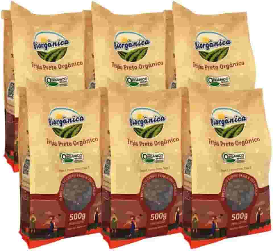 Kit 6X: Feijão Preto Orgânico Biorgânica 500g