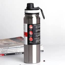 Garrafa de Água Térmica Aço Inox Esportiva Academia Isolada a Vácuo Aço Inox 304 de 800ml (PRATA 1321)