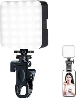 Iluminação Vídeo Selfie Luz de Preenchimento LED 6000K com Clipe Ajustável para Fotos TikTok Youtube Ring Light Celular Notebook Computador Tablet 49 LEDS