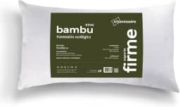 Travesseiro King Antialérgico Fibra de Bambu 50x90cm Suporte Alto e Firme, Fibra de Poliéster Siliconada, Lavável em Máquina, Branco