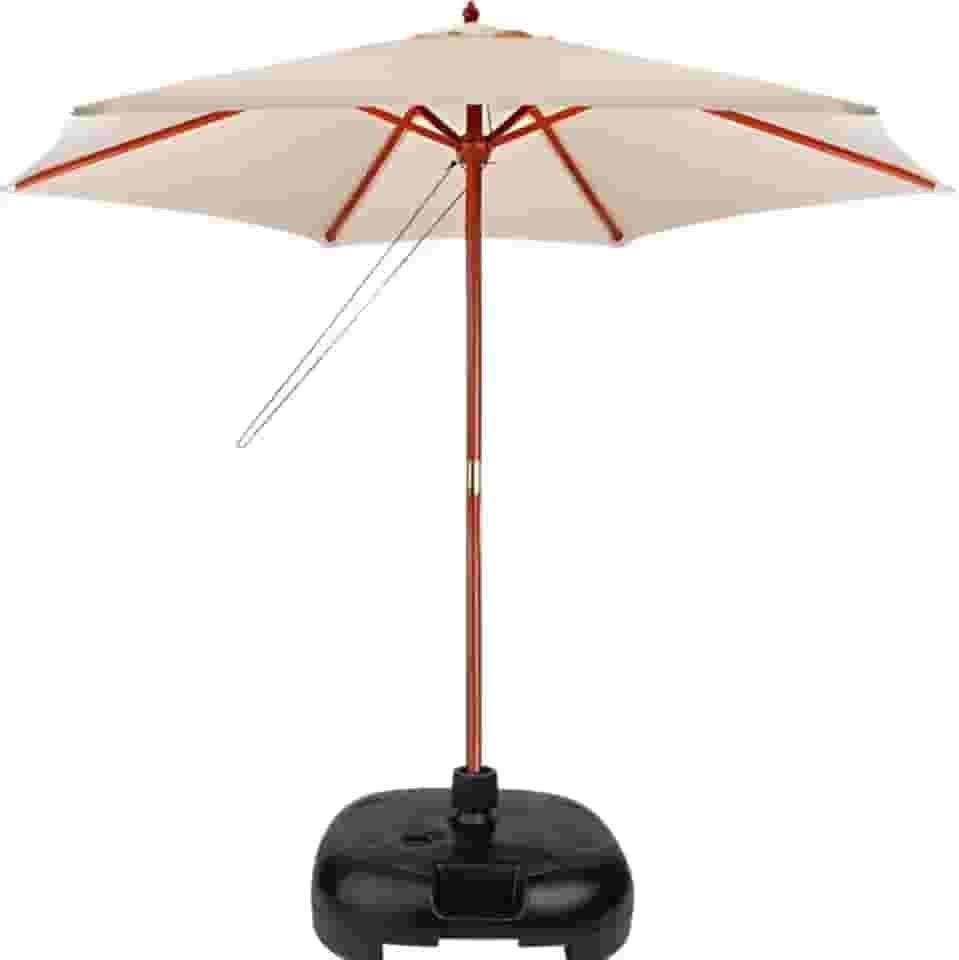 Ombrelone Central Redondo 2,40 Metros Madeira Guarda Sol Piscina + base Movel