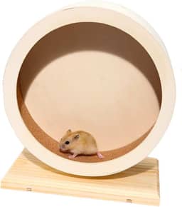 antiai Roda silenciosa de madeira para hamster, acessórios de roda de exercícios para animais pequenos, rodas giratórias silenciosas para hamsters, porquinho-da-índia, gerbos, ratos e outros animais