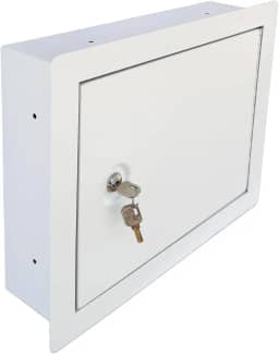 Cofre de parede com trava de chave – Compartimento de parede oculto com trava de aço resistente para armazenamento seguro, cofre de parede para joias, dinheiro e documentos – largura externa de 39 cm