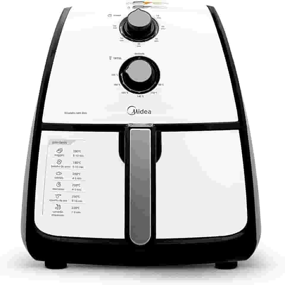 Midea - Fritadeira, Airfryer Sem Óleo, 220V, 4L, Preto e Branco