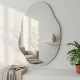 Espelho Orgânico Lapidado Vênus 70x50 Com Suporte Decoração Banheiro Quarto Sala