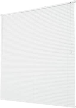 Cortina Persiana Horizontal 25mm PVC com Alumínio 140x160cm -Ideal para Escritório Quarto Sala Cozinha Residencial (Branca)