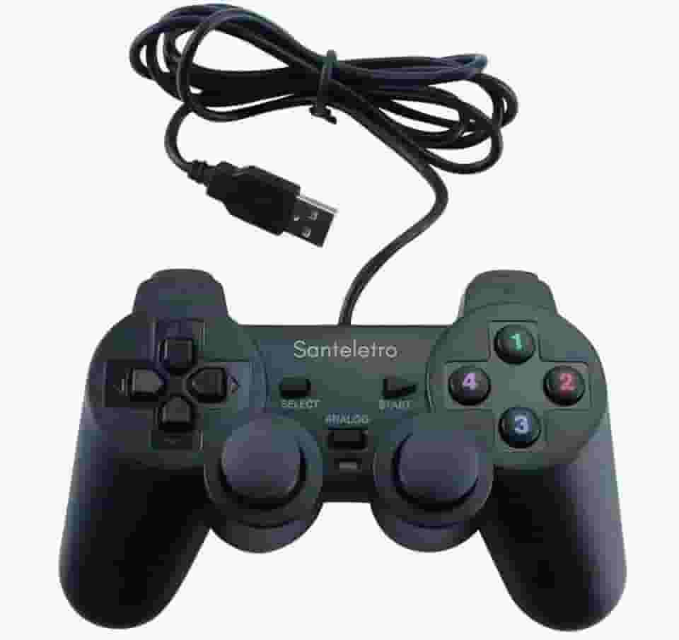 Controle Usb para PC Computador Notebook Joystick Dualshock Analógico tipo ps2 -Santeletro