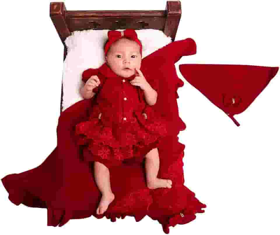 Saída de Maternidade Para Bebê Luxo Verão Vermelho 04 Peças