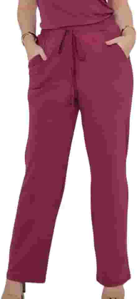 Calça gestante forrada com bolso possui corda e elástico regulador cintura ajustável ao crescimento barriga tecido viscolycra calça para grávida