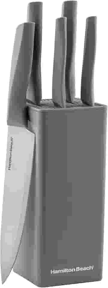 Jogo de Facas Inox Hamilton Beach Square Com Suporte 6 Peças