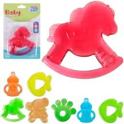 Kit 3 Mordedores com Água Gelada para Bebê, Alívio da Dentição, Cores Sortidas