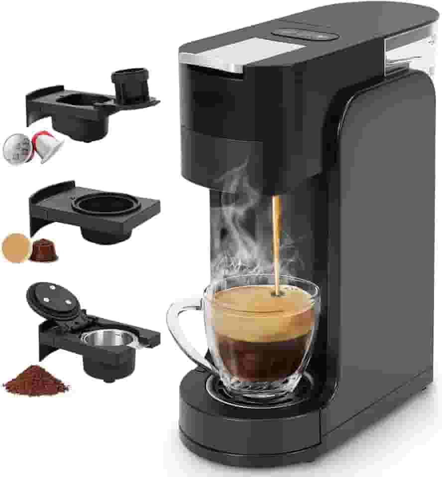Cafeteira de Capsula, 110V, Cafeteira Capsula 3 em 1, Compatível para Cápsulas Nestlé, Dolce Gusto e Café Moído, Cáfeteira Multicapsula com Bandeja Coletora Ajustável, Tanque de Água para 800ml