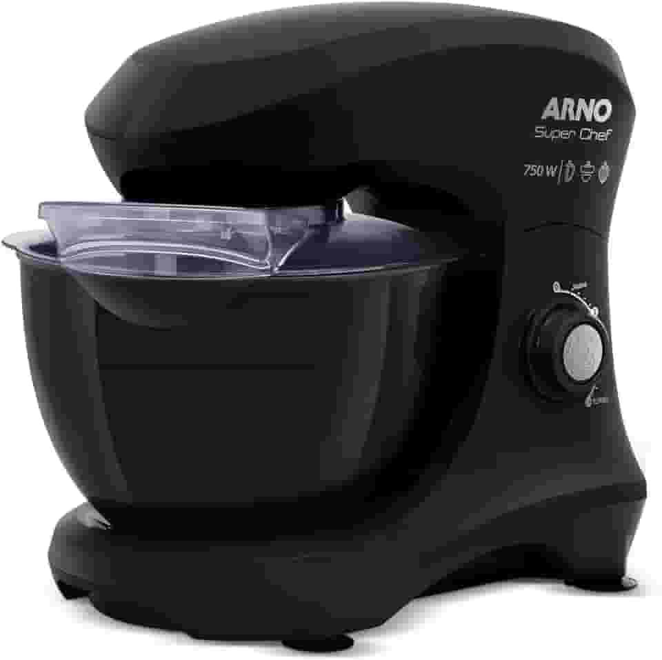 Batedeira Planetária Arno Superchef 750W 5 litros 15 velocidades Preta 127V KM01