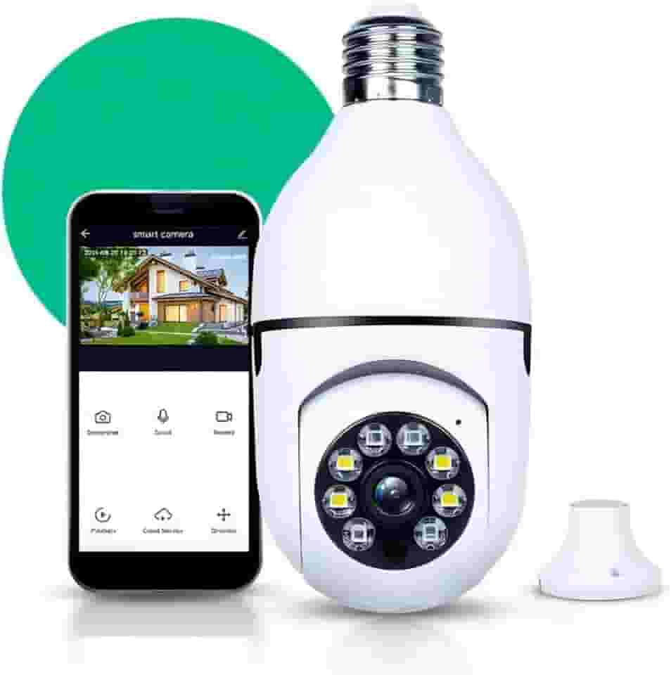 Câmera Segurança IP Lâmpada WiFi Full HD 1080p com Visão Noturna Infravermelho 1080P, Yoosee, Bivolt, Detecção de Movimento, Áudio Bidirecional, Prova D'água Giratória