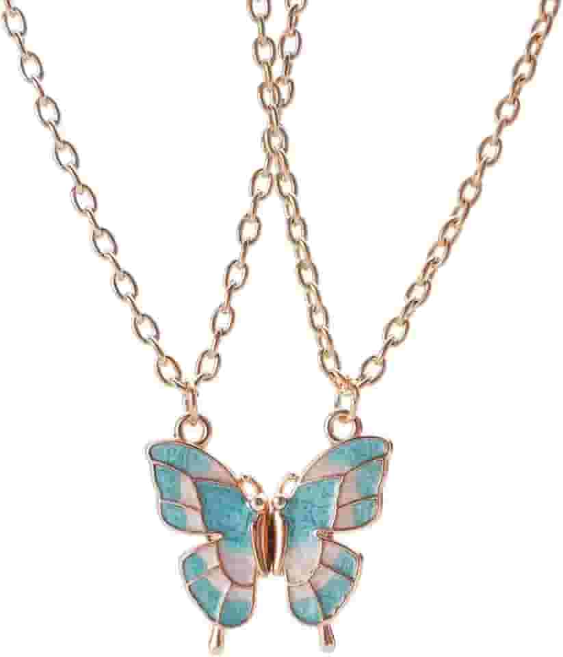 Kit 2 Colares Magnéticos Borboleta Coloridos Melhores Amigas