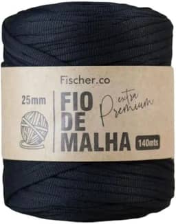Fio de Malha Extra Premium Fischer 25mm x Rolo com 140m (40 PRETO)