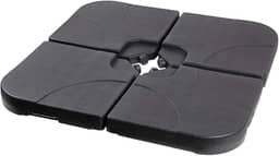 Base Suporte JX015-01 Guarda-sol Ombrelone Suspenso Haste Lateral 4 Peças Quadrada - Preenchível Com Água Areia 90kg, Plástico HDPE Resistente Para Jardim Quintal Piscina