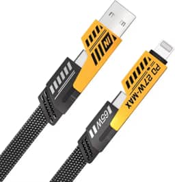 Cabo turbo universal 65w para Iphone 16 /Pro/Max,IPhone 15,Pro/Max,iphone 14,Pro/Max,iphone 13,iphone 12,iphone 11 /Lightning + USB-C xsmart Certificado MFi 2 metros Nylon Trançado