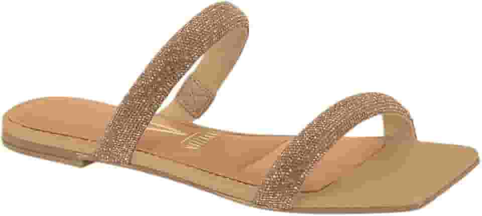 Rasteira Feminina Vizzano Duas Tiras Bico Quadrado