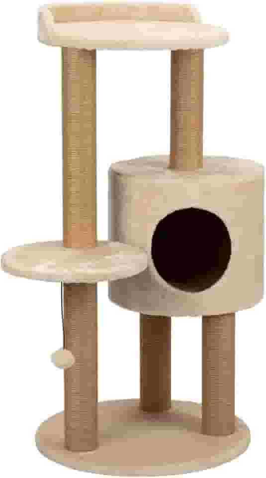 Chalesco Arranhador Torre Dupla com Toca Veneza para Gatos