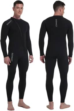 Roupa de mergulho masculina 5mm neoprene mergulho unissex peça única esporte pele caça submarina terno completo, zíper frontal surfe livre subaquático