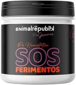 Animal Republik Pó Hemostático Estanca Sangue SOS Ferimentos, 25g, Coagulante para Corte de Unhas em Cães e Gatos