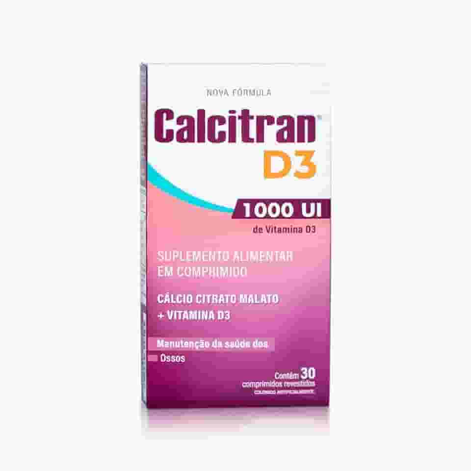 Calcitran D3 1.000UI 30 Comprimidos - Cálcio Citrato Malato com Vitamina D