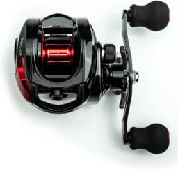 Carretilha de Pesca Baitcasting AE2000 – Relação 7.2:1, Drag 8kg, Freio Magnético Ajustável, Leve e Resistente, Preto/Vermelho