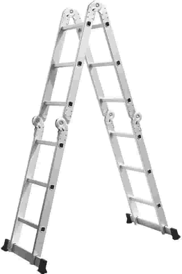 Escada de Alumínio Multifuncional 3x4 12 Degraus Prata