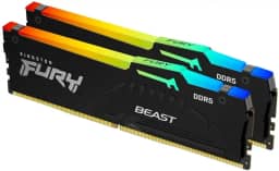 Kingston Kit de memória de desktop FURY Beast 16GB (2x8GB) 6000MT/s DDR5 CL36 RGB com 2 | Sincronização infravermelha | AMD Expo | Plug N Play | KF560C36BBEAK2-16