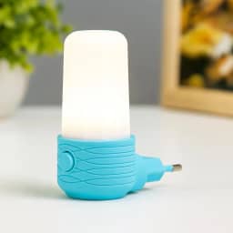 Luminária de Tomada LED Luz Noturna Bivolt – Elegante e Compacta – Duas Cores (Branca e Amarela) – Para Quarto Infantil, Corredor, Sala, Cozinha e Ambientes Escuros (Azul)