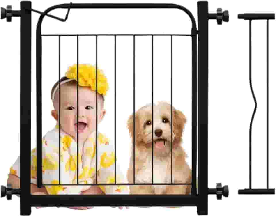 LideraMix, Portão Porteira Grade de Proteção para Crianças e Pet Ajustável, Cães Pequenos e Médios, 68 a 73 cm e 78 a 83 cm, Aço com Pintura Epóxi, Preto