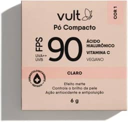 PO COMPACTO FPS90 EFEITO MATTE COR01 CLARO COM ACIDO HIALURONICO VITAMINA C VULT