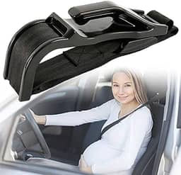 Ajustador de cinto de segurança de carro para gravidez, conforto e segurança para mães grávidas, proteção da barriga, bebê não nascido, mulher grávida, gancho para cinto de segurança (preto)