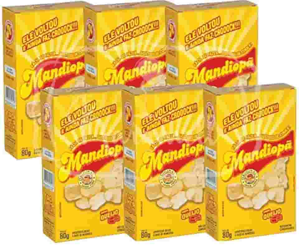 Salgadinho Mandiopã Original 6 Caixas 80g Sabor Queijo