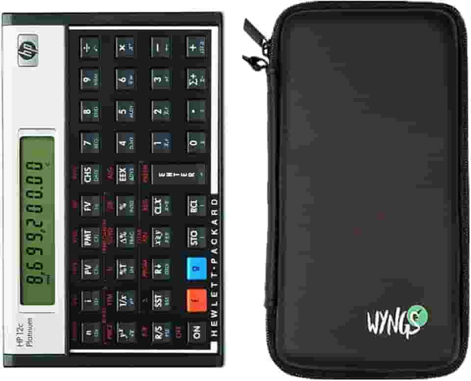 Calculadora financeira HP 12C Platinum + capa protetora WYNGS preta