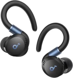 soundcore Sport X20 da Anker, Fone de Ouvido Sem Fio para Treinos, Ganchos Ajustáveis, Cancelamento de Ruído, Graves Intensos, IP68, À Prova de Suor e Poeira, 48H de Reprodução, Fones para Academia