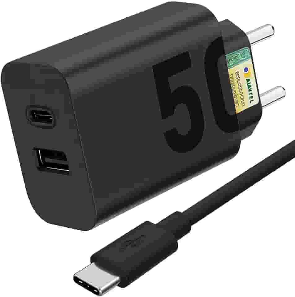 Carregador Super Turbo 50W Ultra Rápido Tipo C e USB Com Carregamento Rápido + Cabo Tipo C Compatível Com Todos Os Dispositivos, Android, Ios 15/16, Xiaomi - Todos Dispositivos Celulares