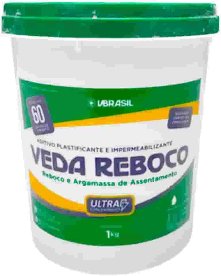 Veda Reboco 1Kg Nanotecnológico | Aditivo Impermeabilizante Para Reboco E Alvenaria | Melhora Aderência, Reduz Rachaduras E Garante Proteção Contra Umidade Em Paredes Internas E Externas