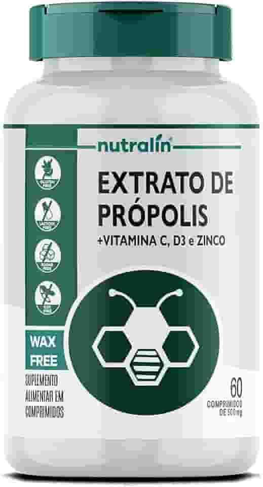 Nutralin Extrato De Própolis Com Vitamina C + Vitamina D3 + Zinco 60 Comprimidos