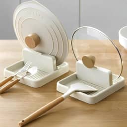 Descanso de Panela e Suporte 5 em 1 – Porta Tampas, Talheres, Temperos e Utensílios de Cozinha – Organizador Multifuncional