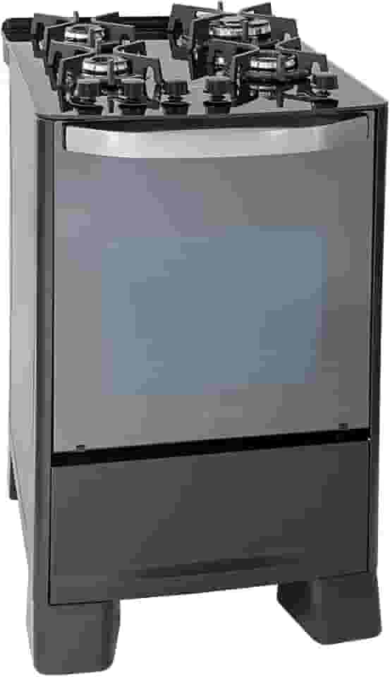 SUGGAR FOGÃO MASTER GRILL PRETO MESA DE VIDRO 4 BOCAS TRIPLA CHAMA GRILL 220V TREMPE FERRO FUNDIDO ACENDIMENTO SUPERAUTOMÁTICO FGVMTG412PT