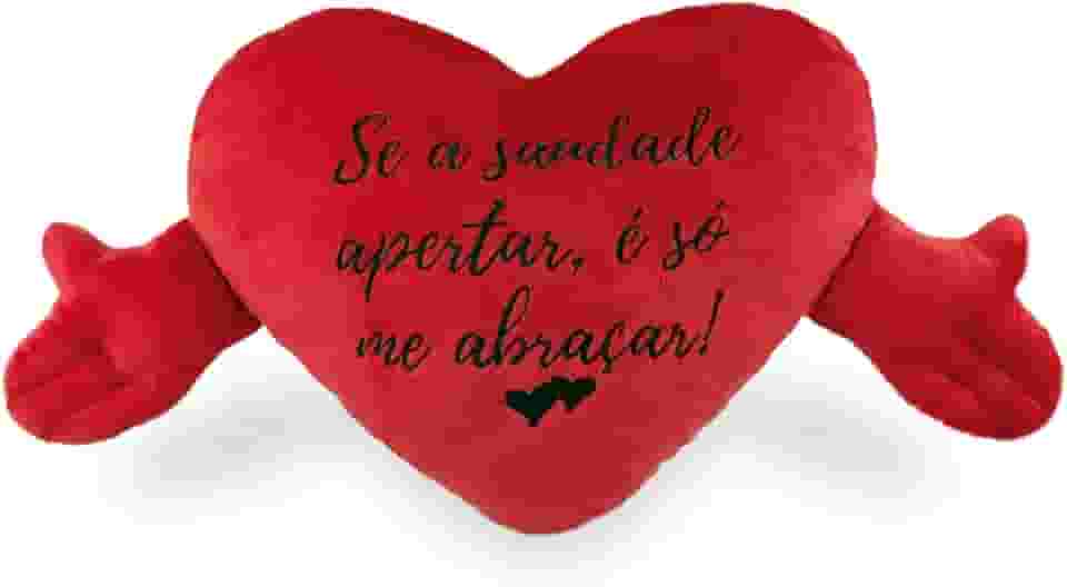 Coração de Pelúcia 75cm Se a Saudade Anti-alérgico