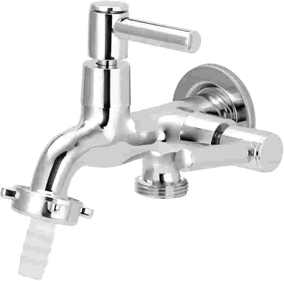 Torneira Tanque/maquina 2 Saídas Alavanca Metal Cromado 1/4v