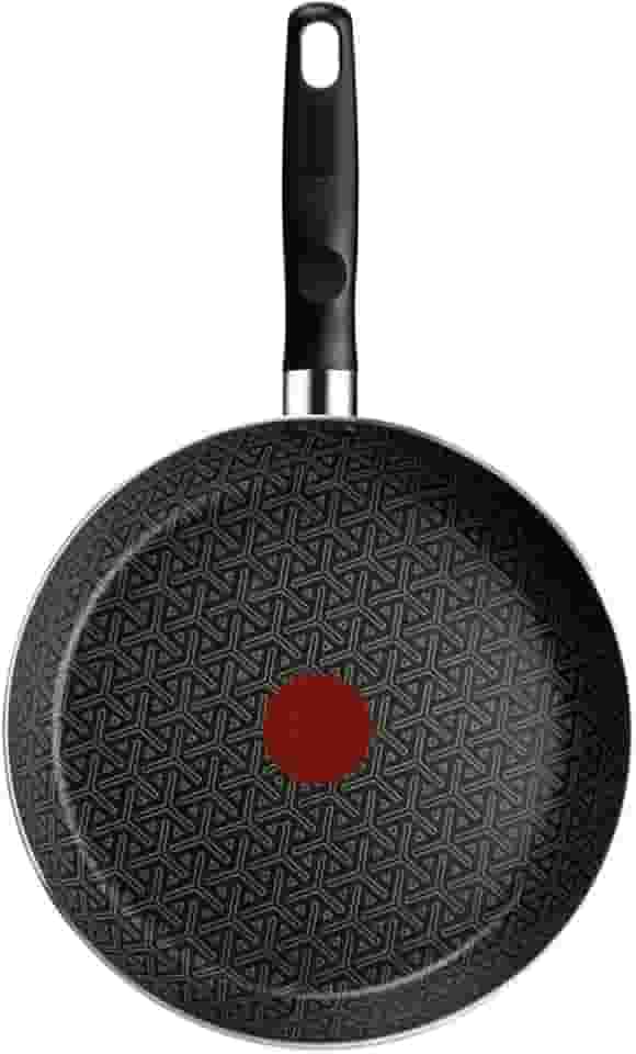 Frigideira Rochedo Robusta Grafite 24cm com Antiaderente Resist 3X, Reforçado com Partículas Minerais, Alta Espessura, Base Limpa Fácil e Thermo-Sinal