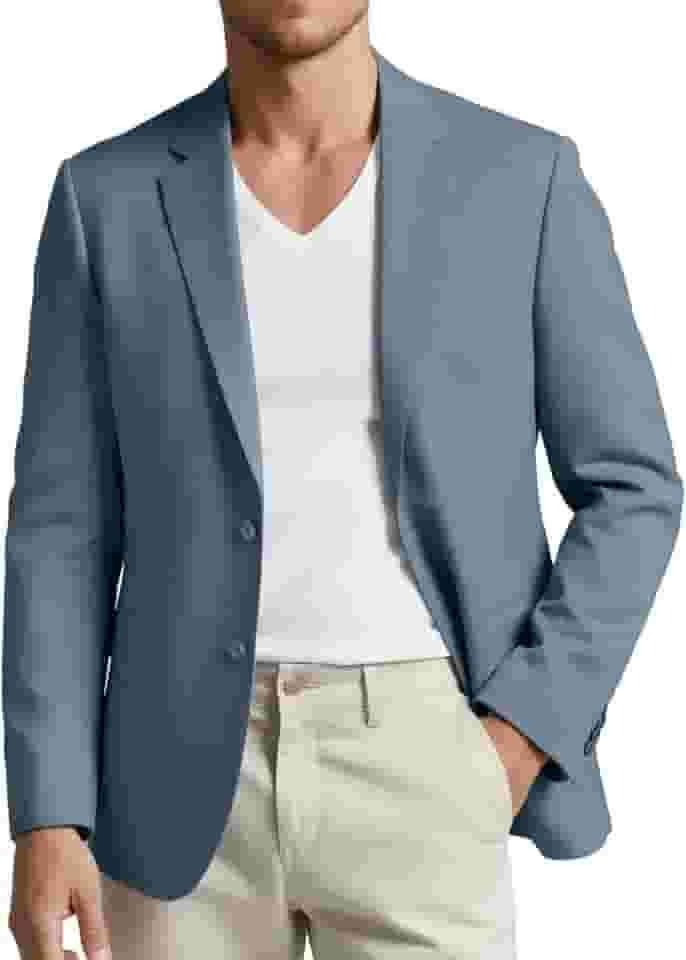 Blazer masculino casual slim fit para homens, casacos esportivos de dois botões, casamentos, festas de formatura