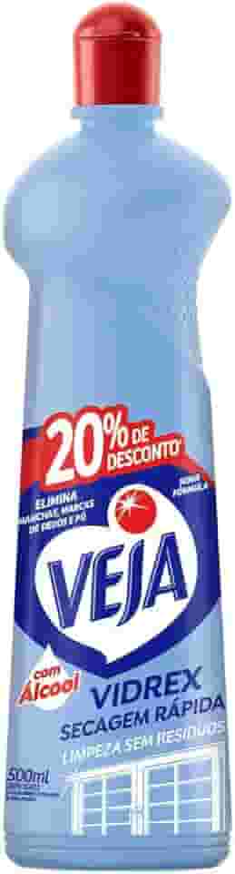 Veja Limpa Vidros Vidrex Tradicional - Fórmula de lavagem de vidro, 500ml