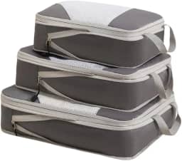 Kit Organizador De Mala Para Viagem Bordo Bagagem Roupas Necessaire Armazenamento Leve Prático Compressão 3 Peças Com Alça De Mão Pendurar - ZAFIN