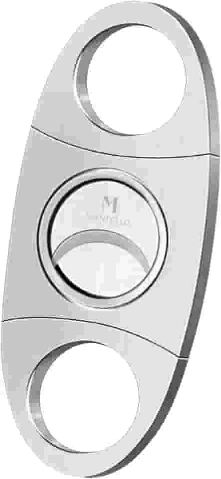 Pacote com 2 cortadores de charutos Mantello – Guilhotina de lâmina dupla de aço inoxidável, acessórios de charutos premium para homens, perfeitos para charutos, acessórios para fumar e cortadores de